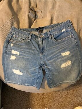 White House Black Market Light Blue Distressed Denim Shorts
